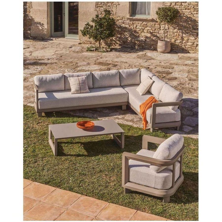 Gartensofa 3-Sitzer Nerano Aluminium in Taupe 208