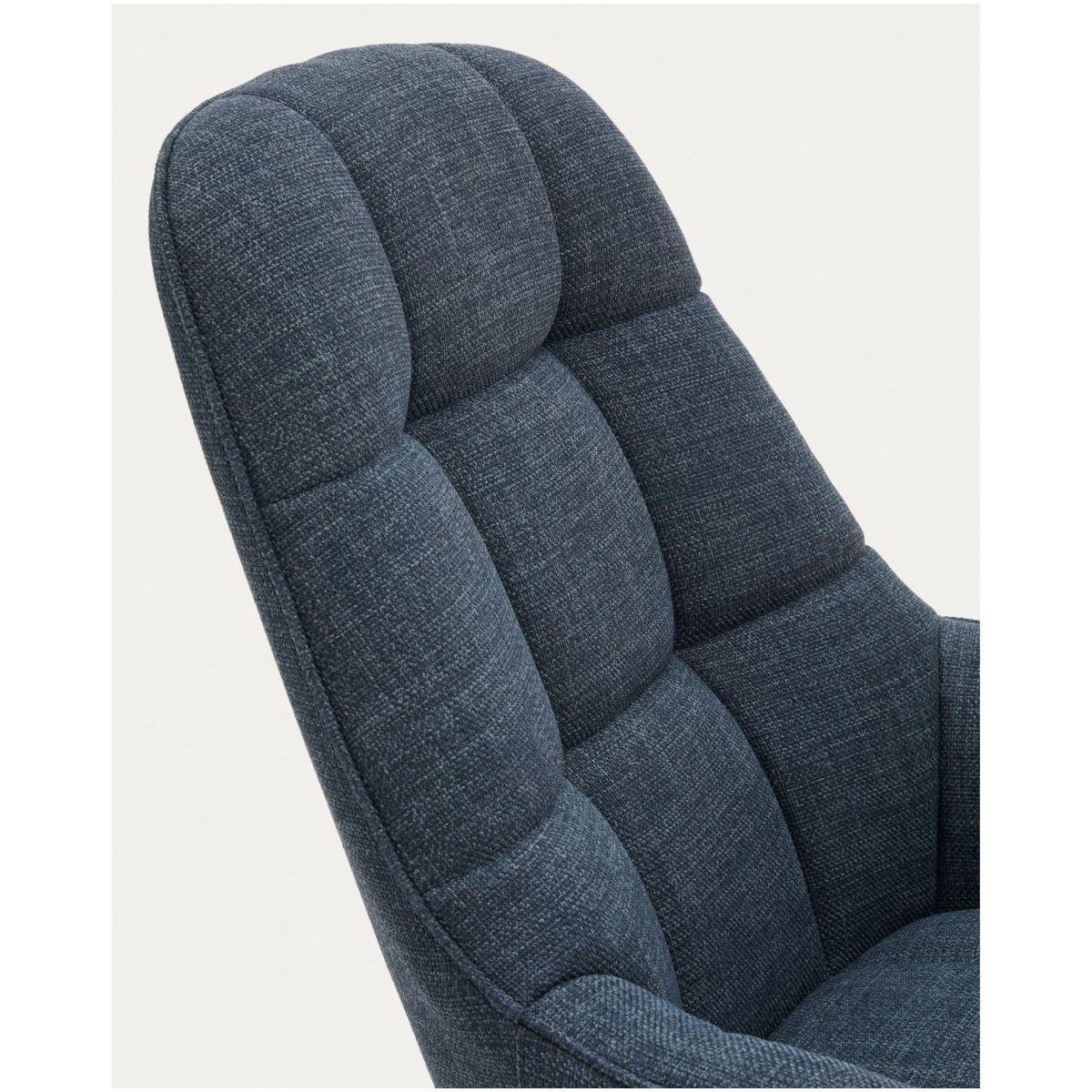 Drehsessel Jaspe blau und Metall mit grauer Oberfläche FSC 100% (drehbar)