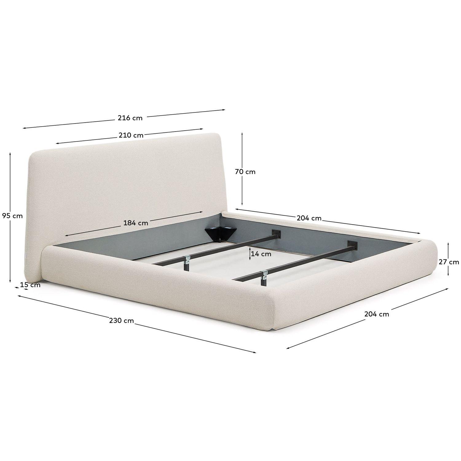 Abziehbares Bett Martina mit dunkelgrünem Lammfellimitat Bouclé - Grösse: 180x200