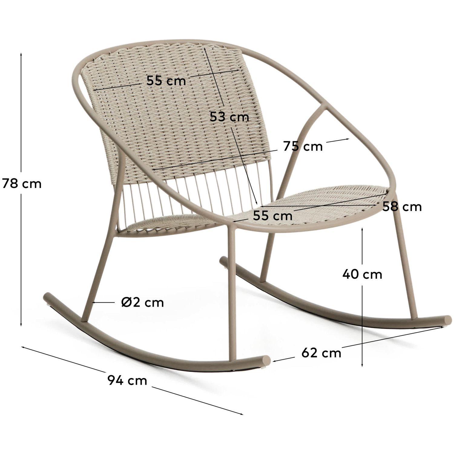 Garten Schaukelsessel Atrani Stahl verzinkt Seil taupe