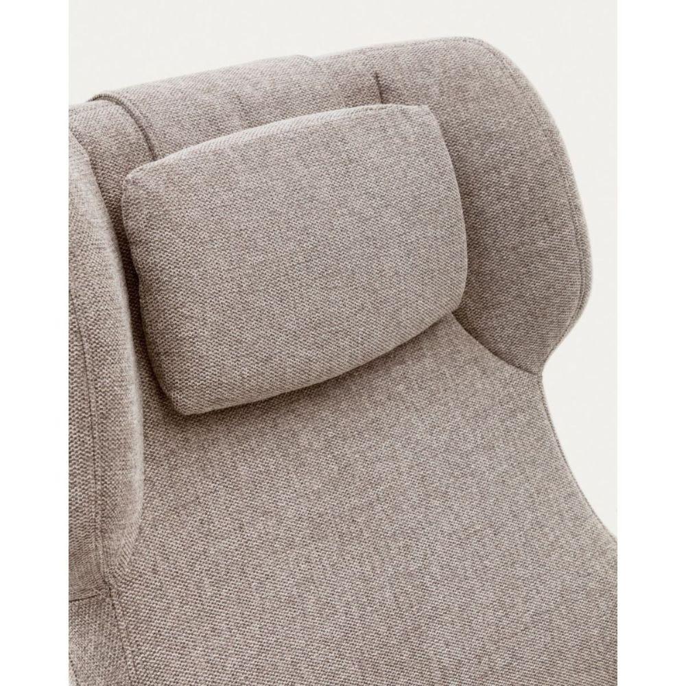 Relaxsessel drehbar Zalina Chenille Stoff beige Stahl schwarz