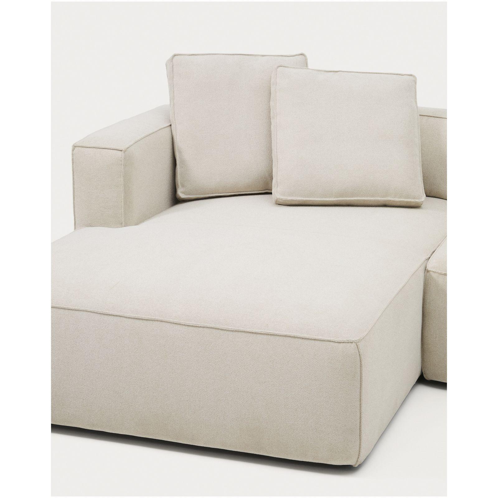 3-Sitzer Ecksofa Bettsofa Marela mit Chaiselongue links in beiger Chenille 236 cm FSC Mix Credit