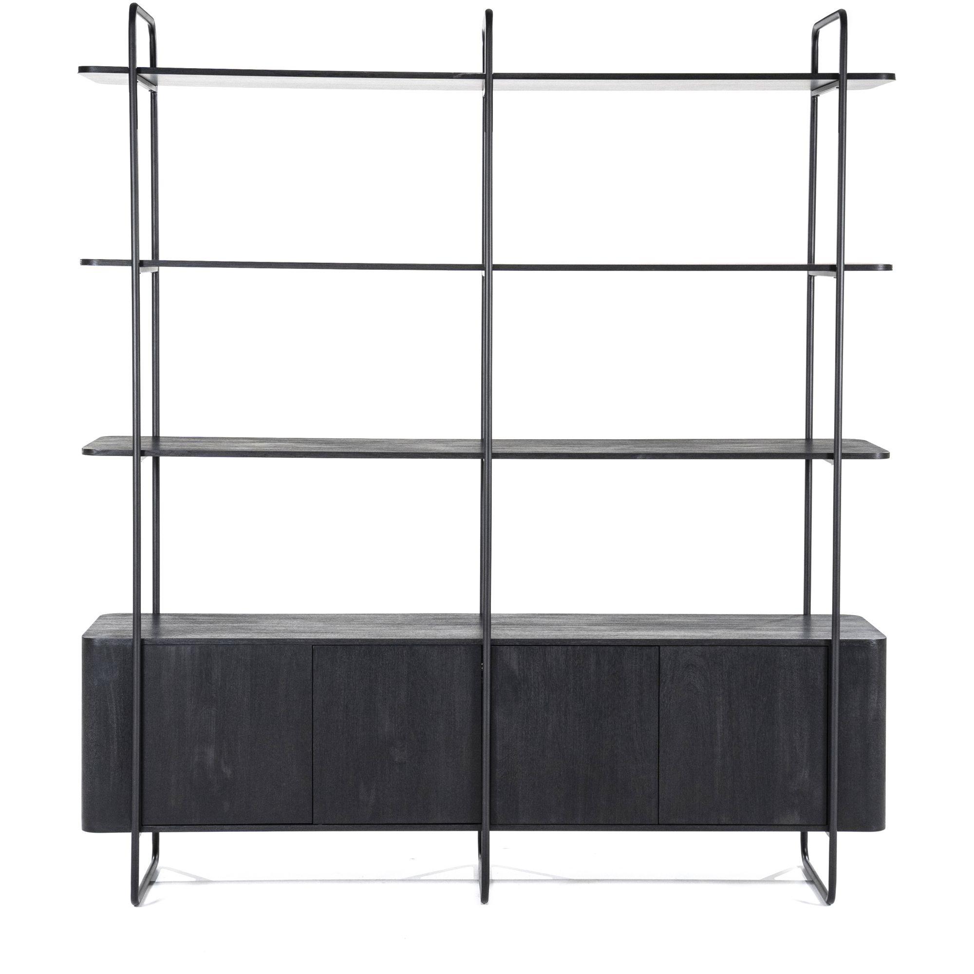 Bücherregal Charles Mangoholz schwarz 190x210
