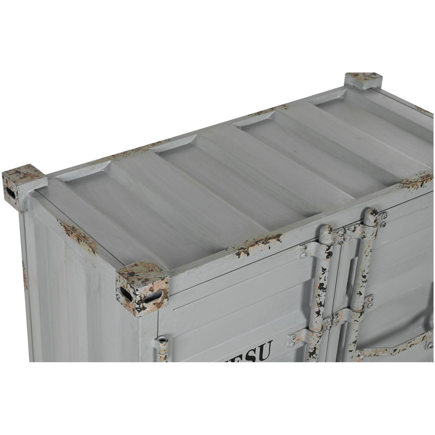 Barschrank Kommode Container Metall grau 77x64