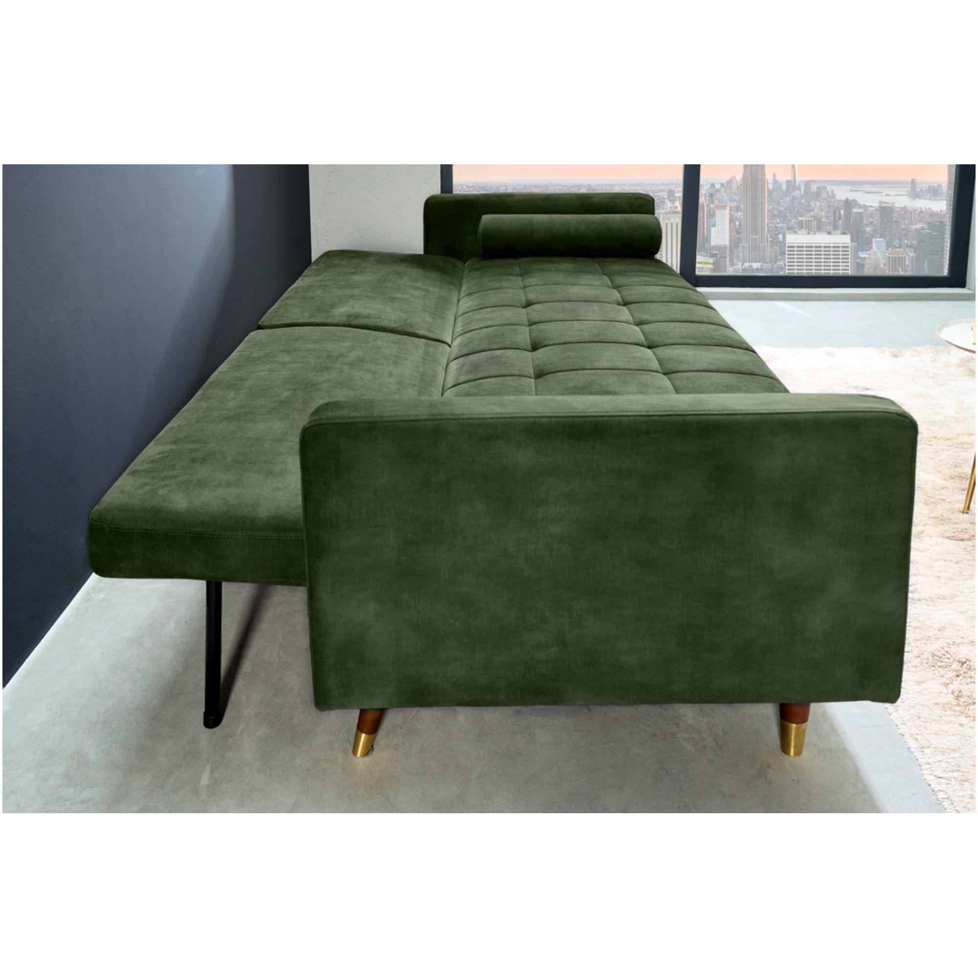 Bettsofa Cona Velours grün 195