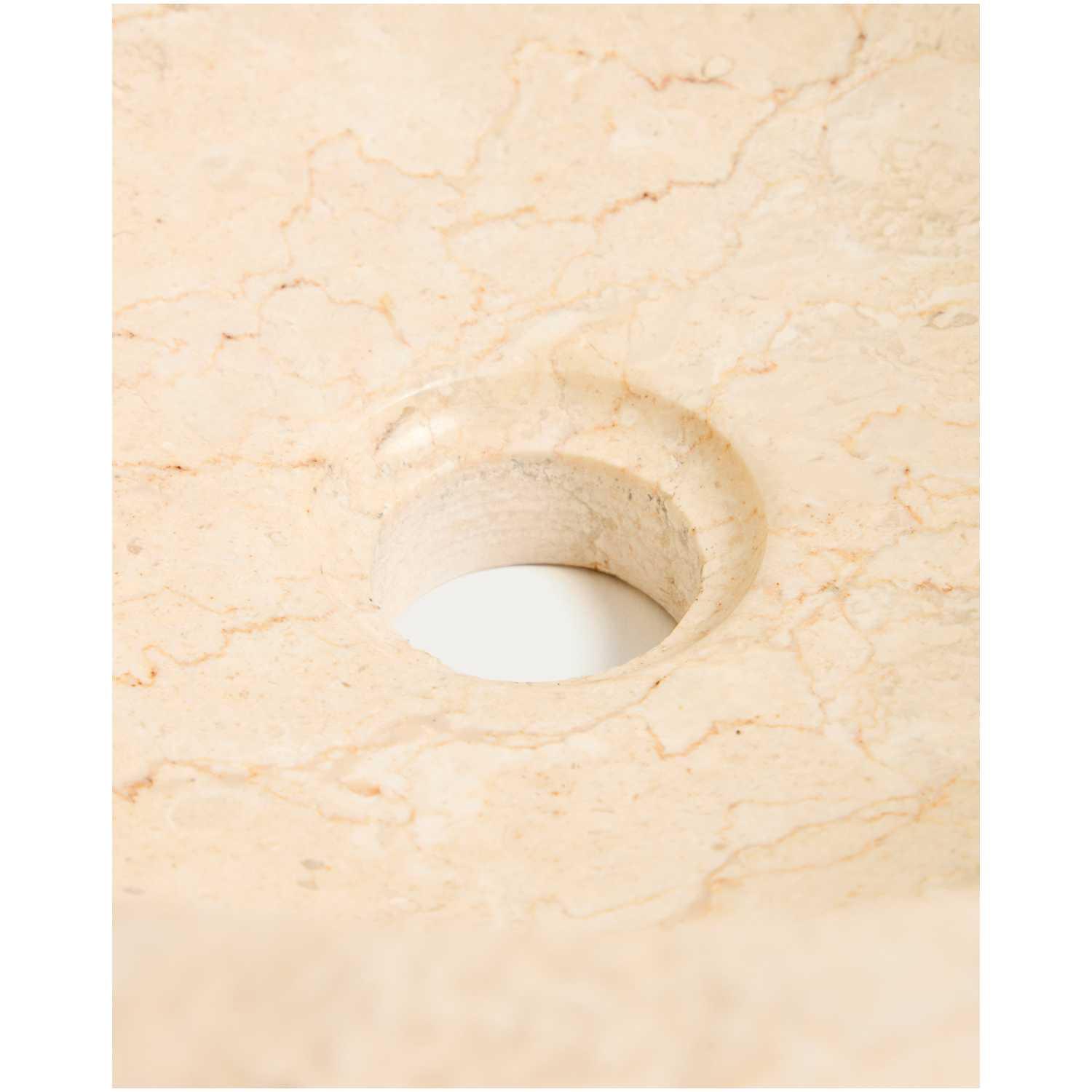 Aufsatzwaschbecken Orvane aus beigem Marmor 40x40