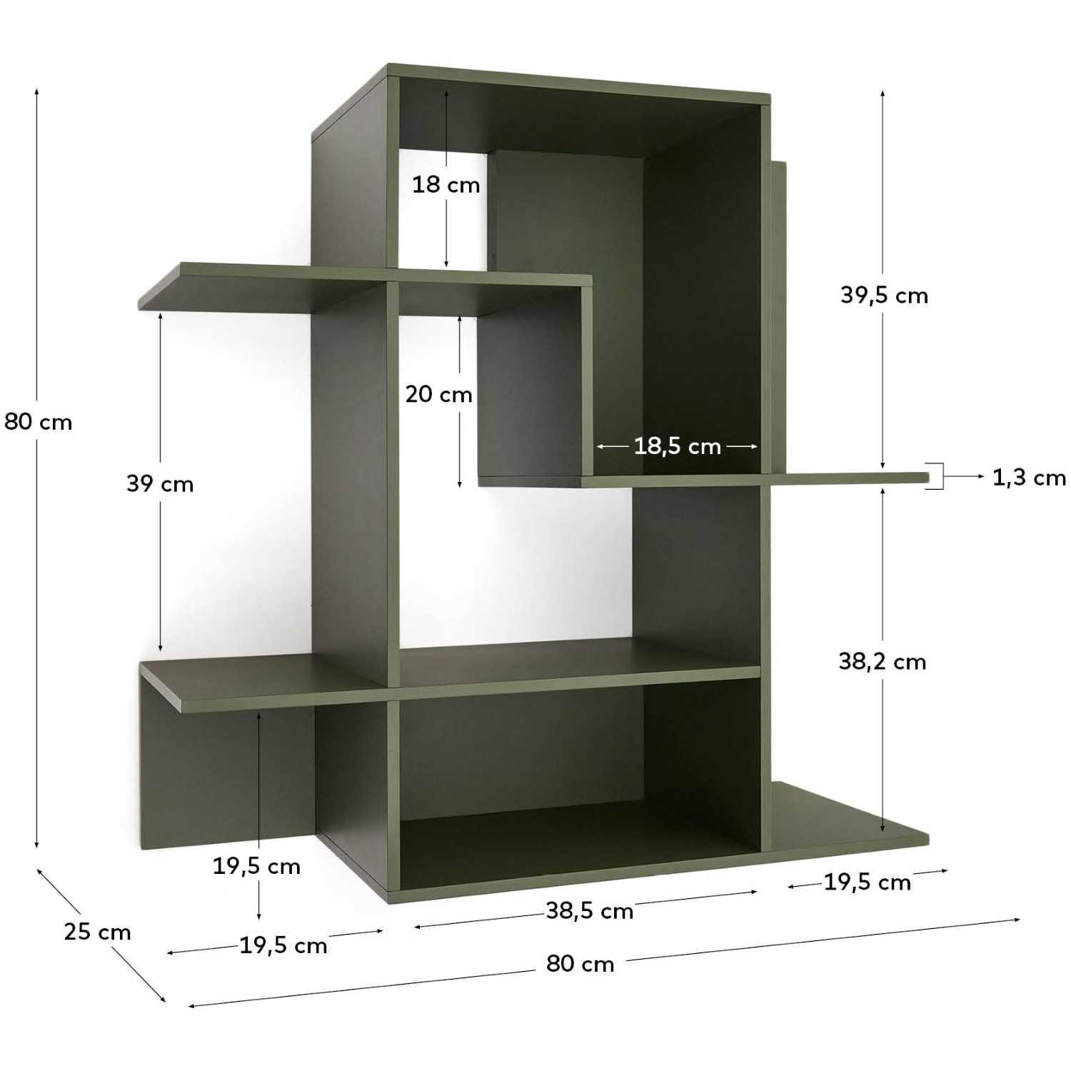 Modular Wandregal Ina MDF grün 80x80