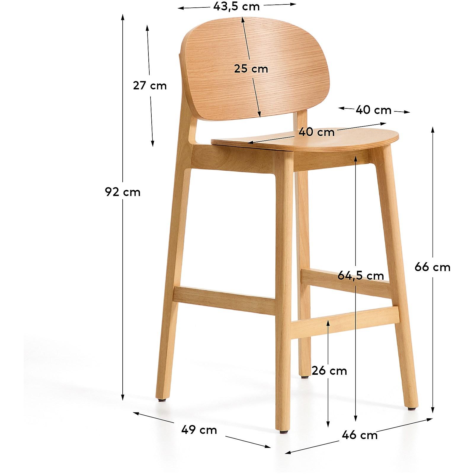 Barhocker Ludara aus Eichenfurnier 65 cm
