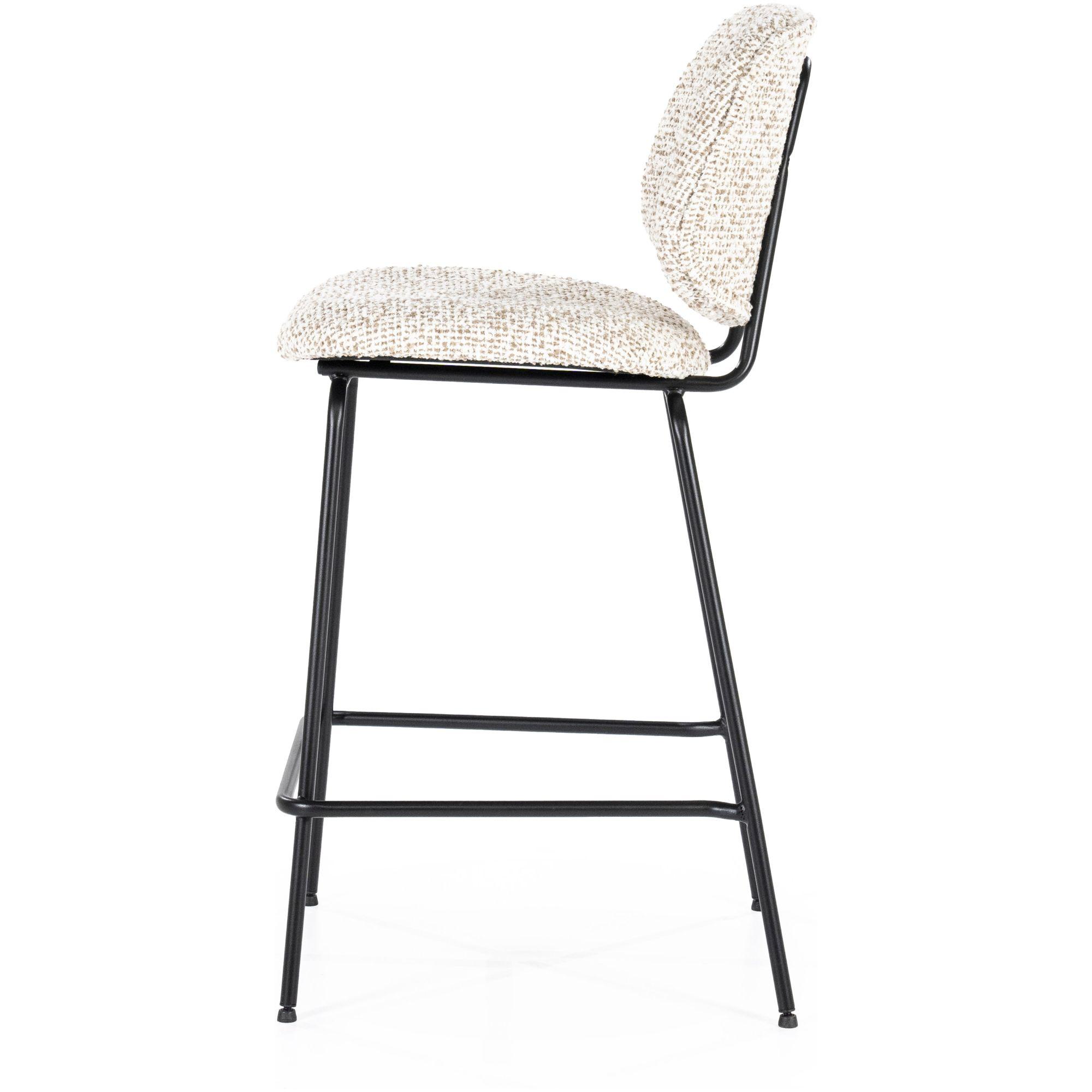 Barhocker Bella Bouclé Stoff beige Sitzhöhe 66