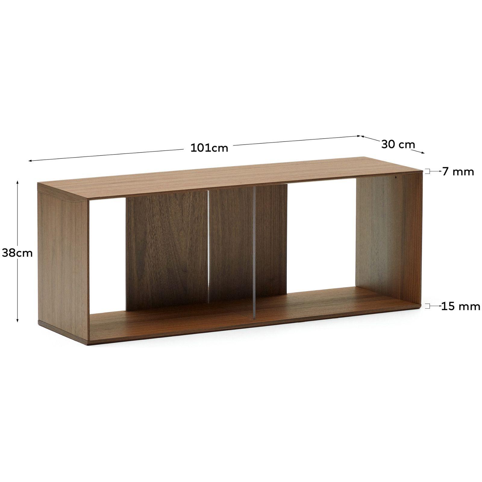 Litto grosses Regalmodul aus Nussholzfurnier 101 x 38 cm