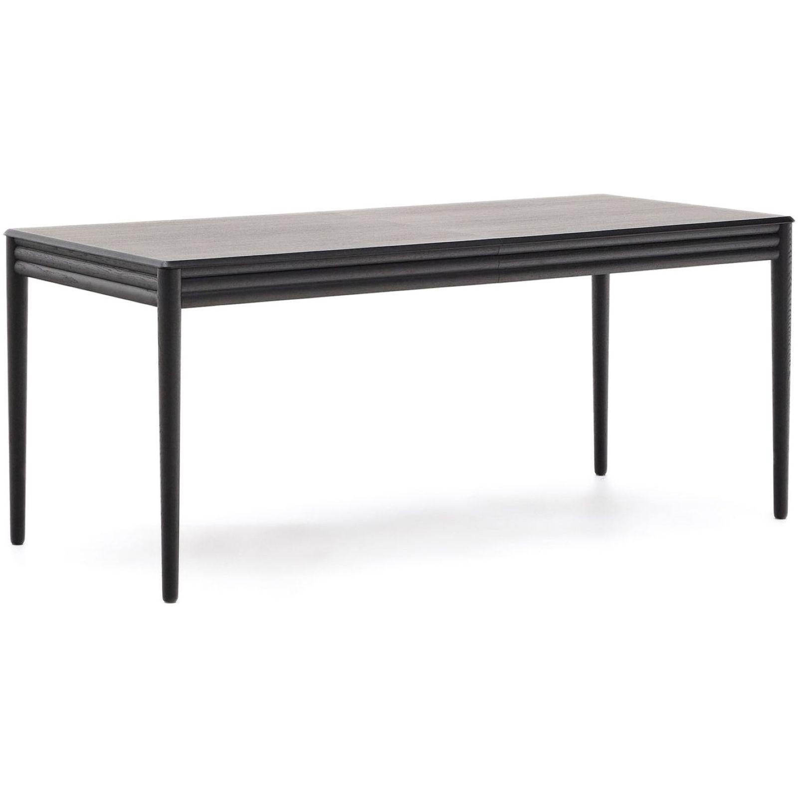 Esstisch ausziehbar Lenon Eichenholz schwarz - Grösse: 160-240x90