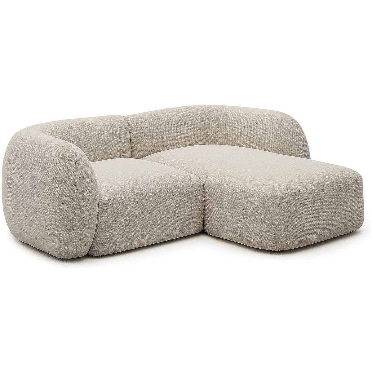 2-Sitzer-Modularsofa Martina mit Chenille und Chaiselongue rechts in Steinton 230 cm
