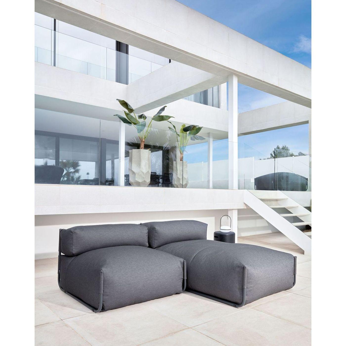 Gartenhocker Outdoor Square dunkelgrau 101x101