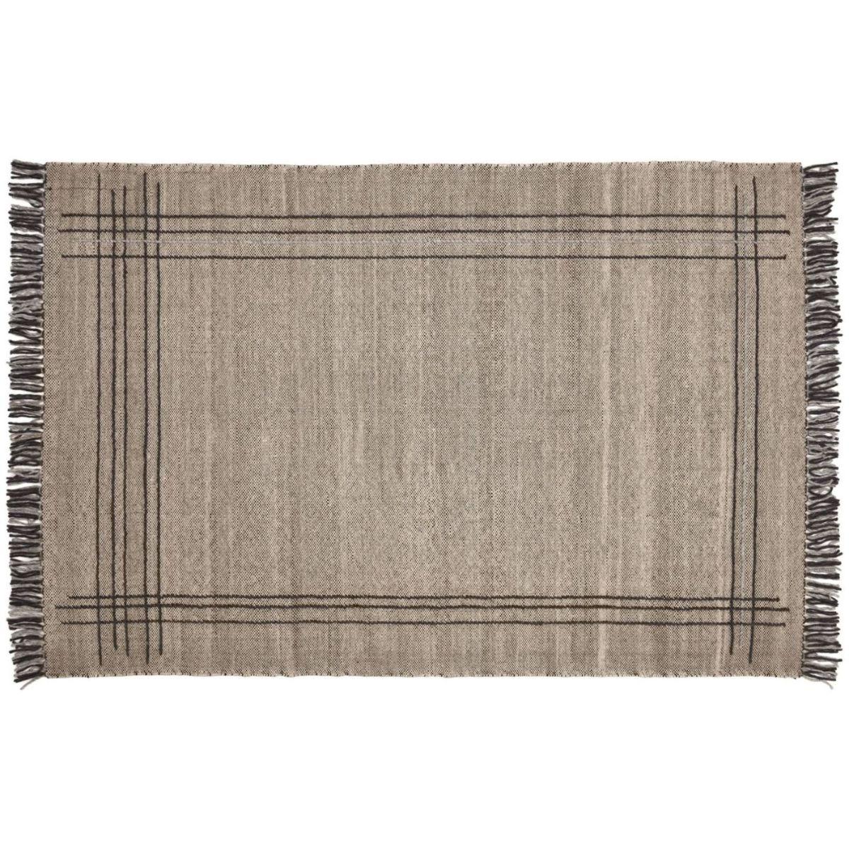 Eneo Teppich mit Fransen beige und braun 160 x 230 cm