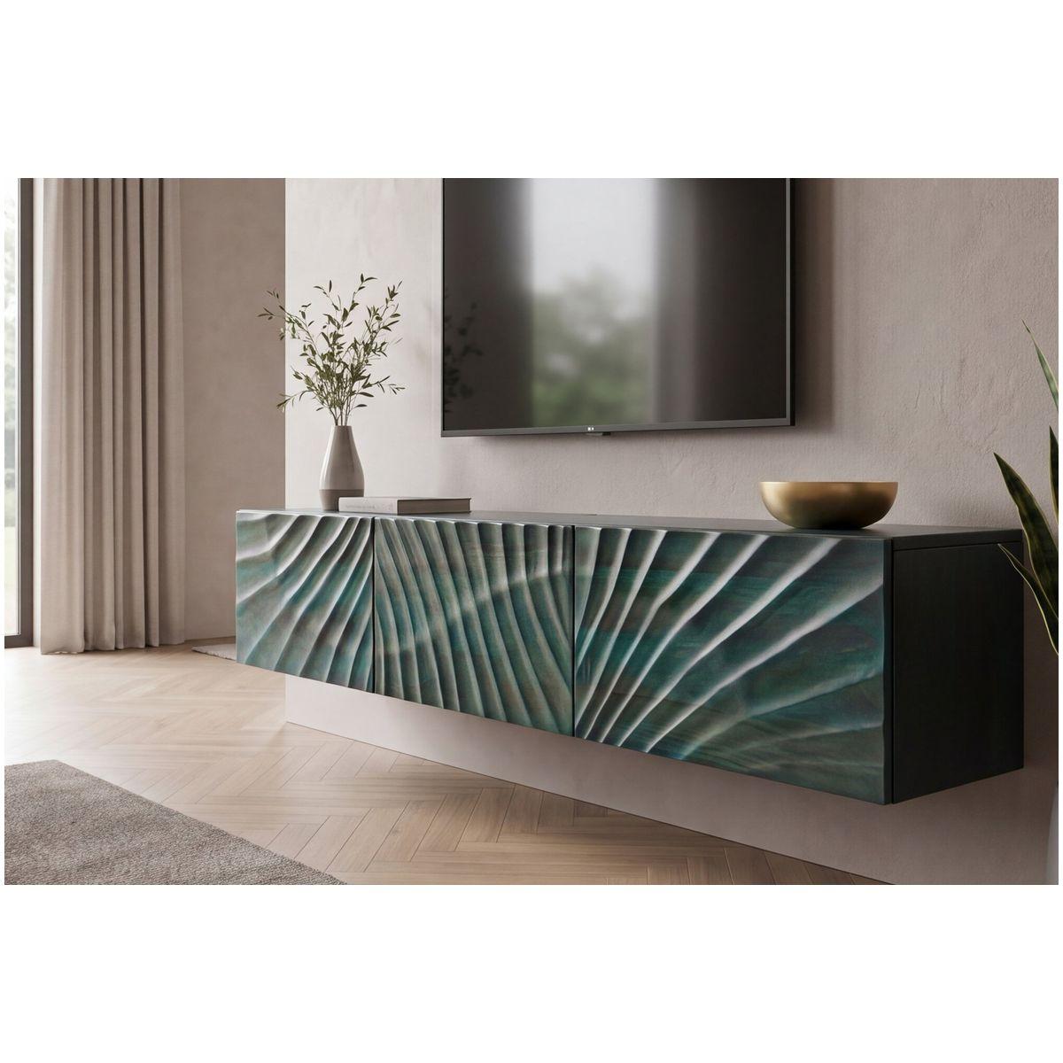 TV Wandmöbel Hängeschrank Vintage Baraya 160 grün Mangoholz