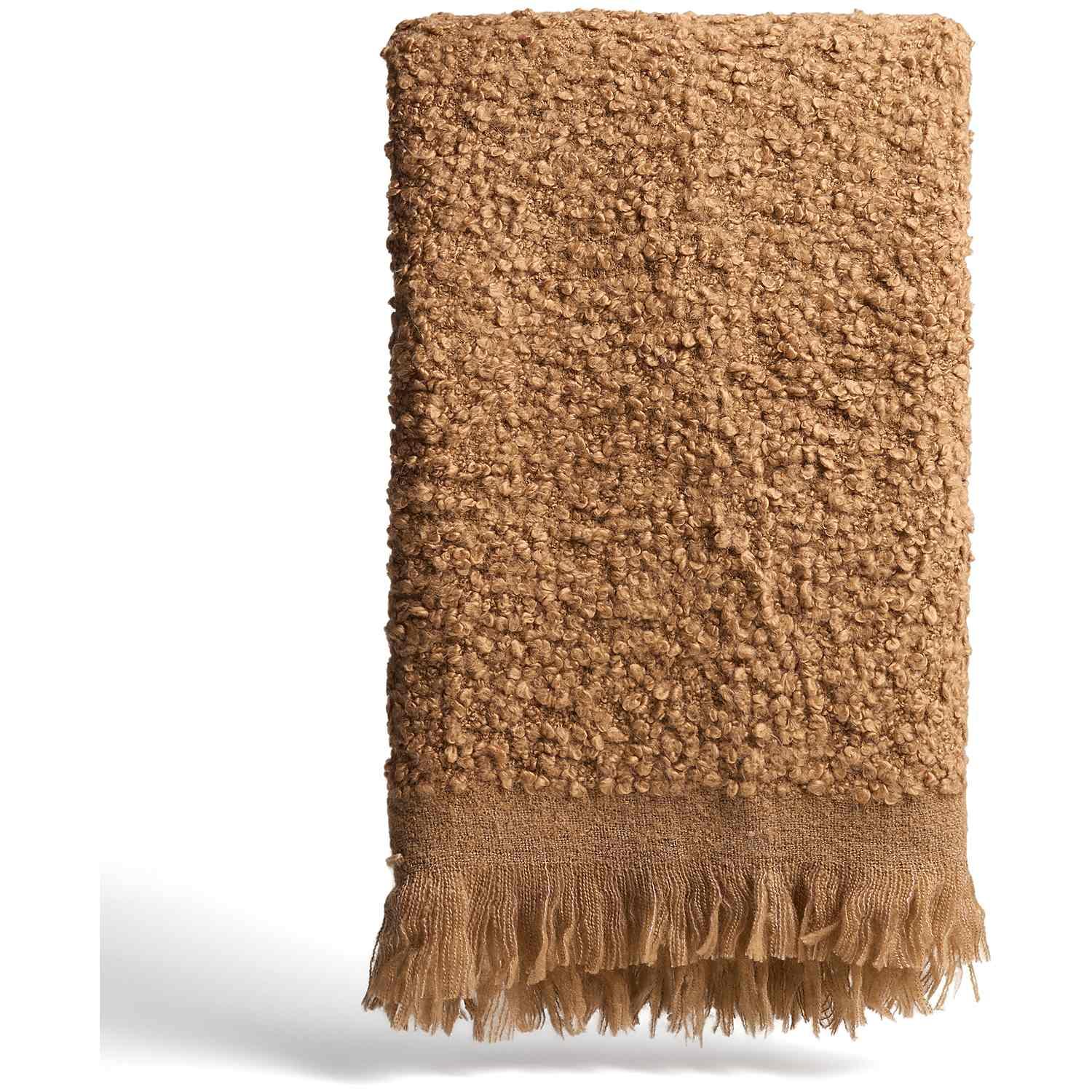 Decke Nemora aus Wollmischgewebe orange 130x170