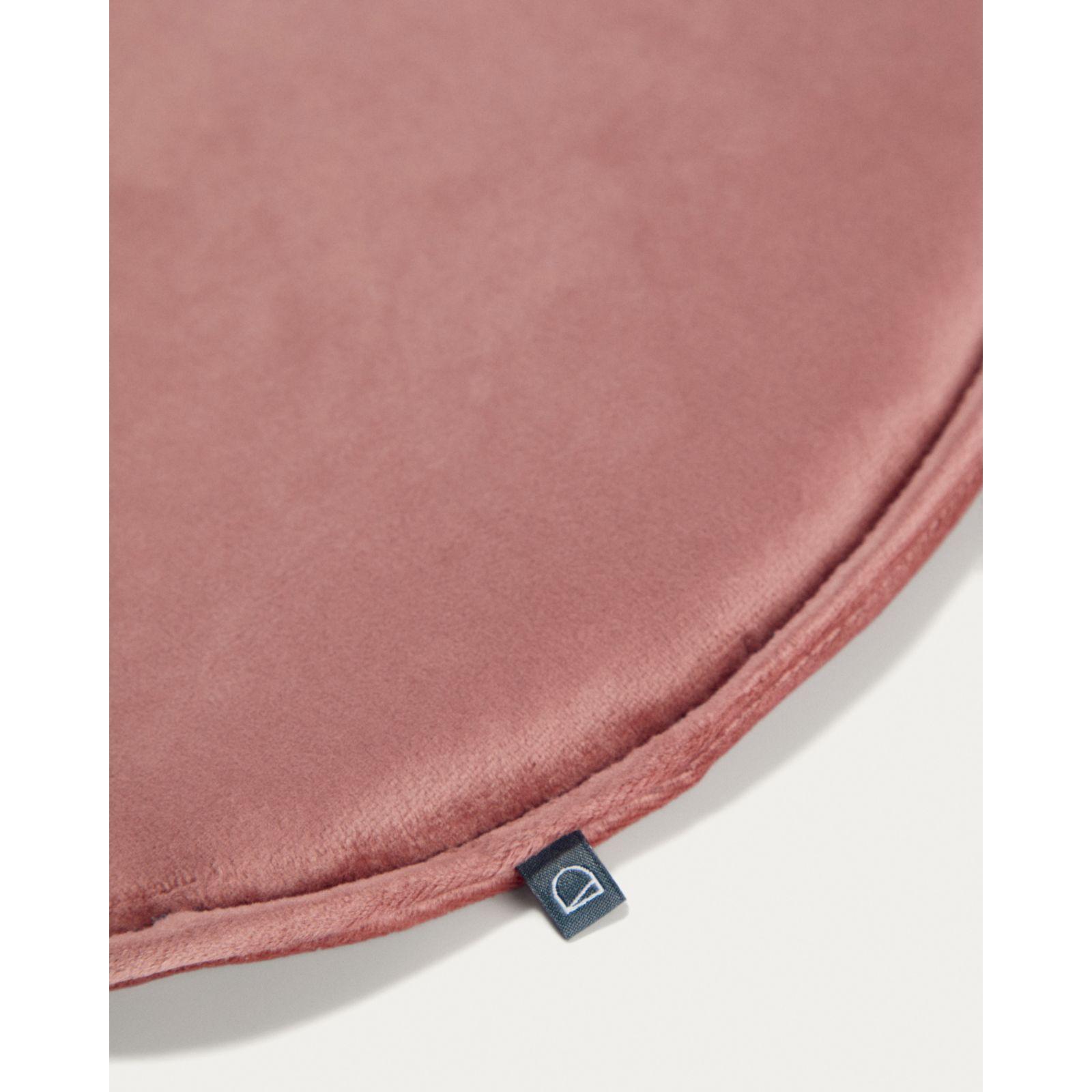 Stuhlkissen Sitzkissen rund Rimca Samt Stoff rosa 35x35