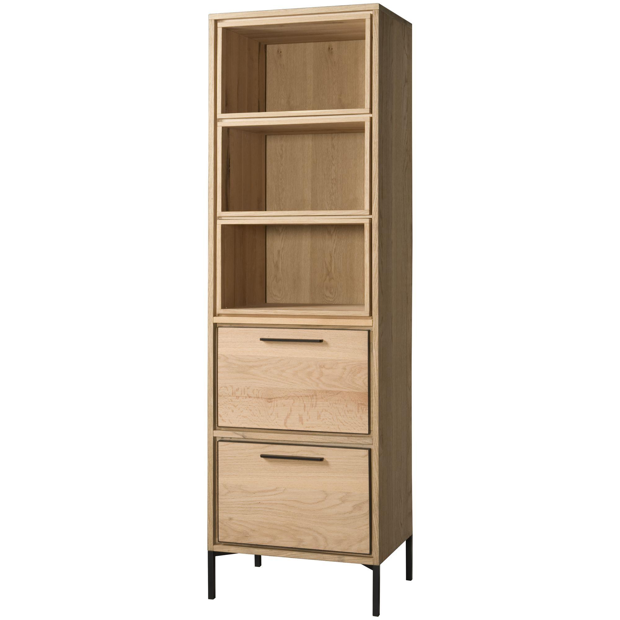 Bücherregal Minimal 60x200 Eichenholz Metall