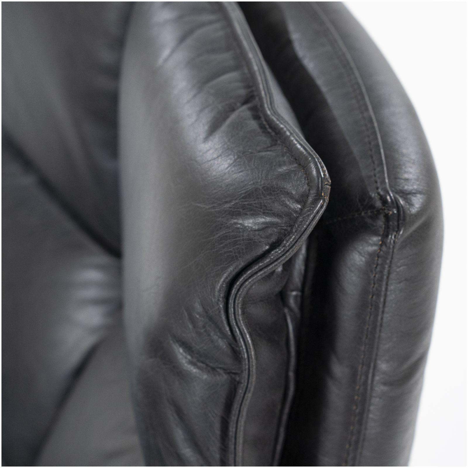 Drehsessel Relax Boxer Echtleder schwarz