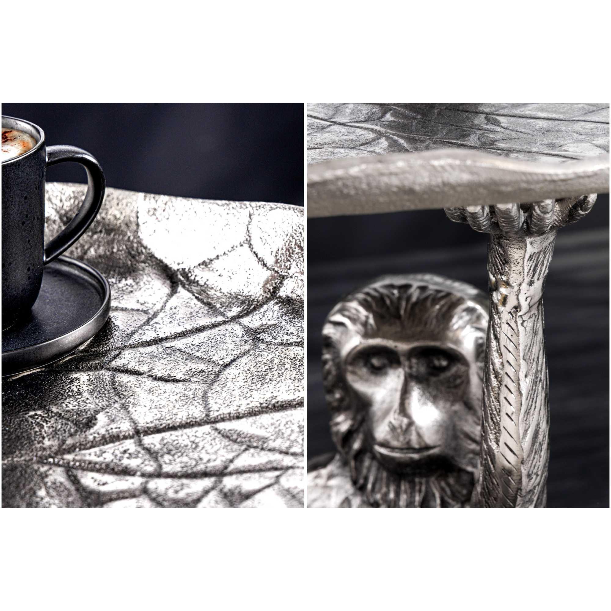 Beistelltisch Affe Metall silber