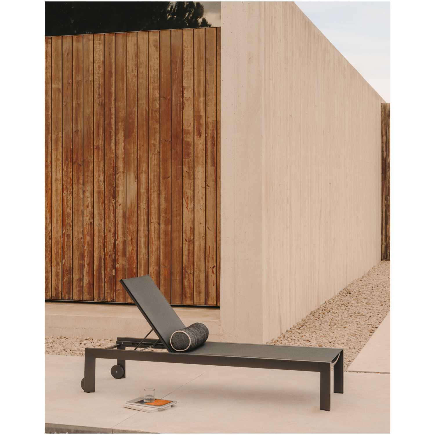 Sonnenliege Canutells verstellbar Aluminium dunkelgrau (mit Rollen)