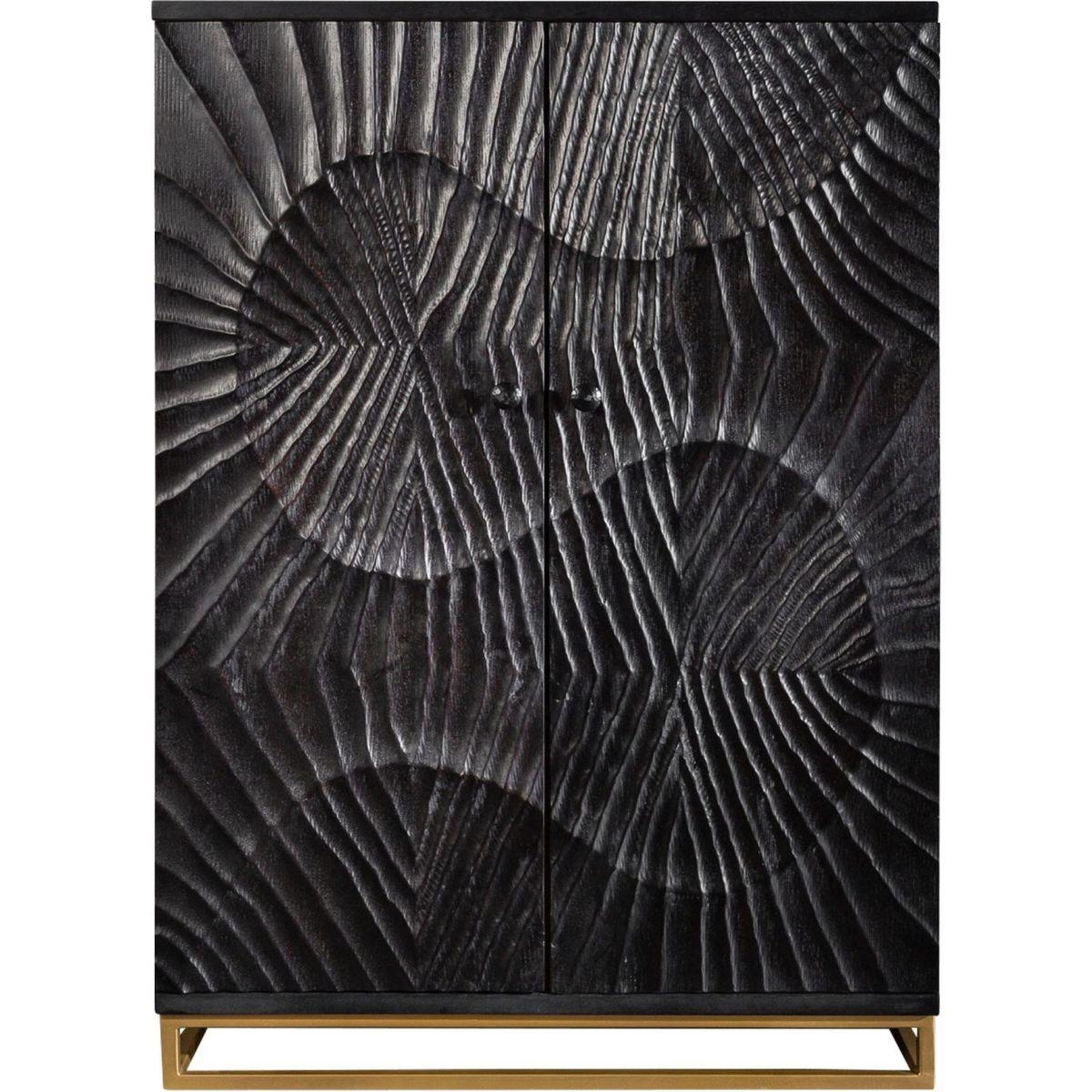 Barschrank Vintage Baraya 141cm schwarz Mango