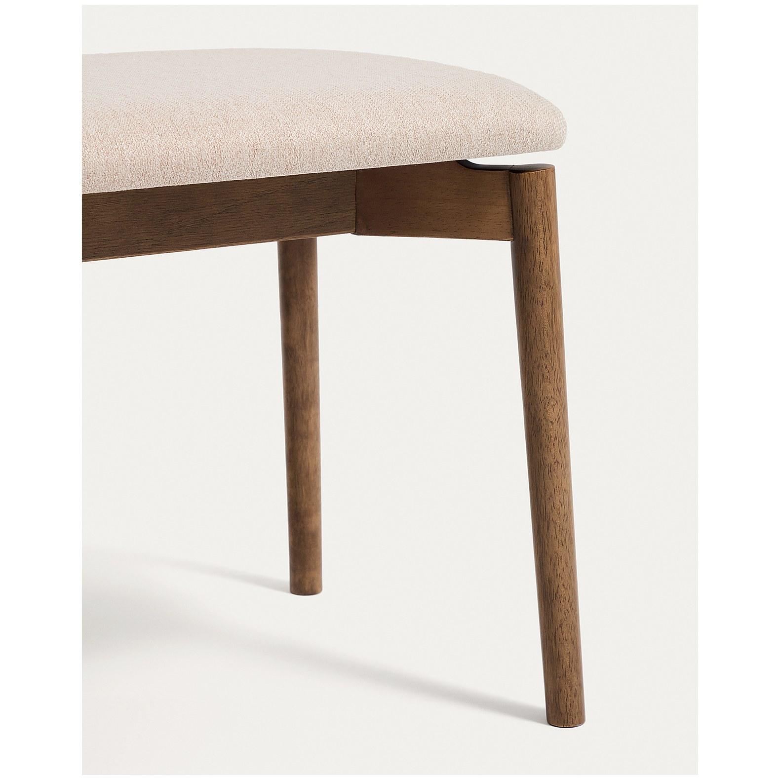 Bank Evera aus Eichenfurnier mit Nussbaumfinish und brauner Chenille 122 cm