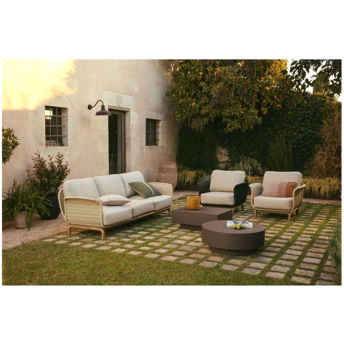 Gartensofa 3-Sitzer Alipa Akazienholz massiv Seil ecru 235