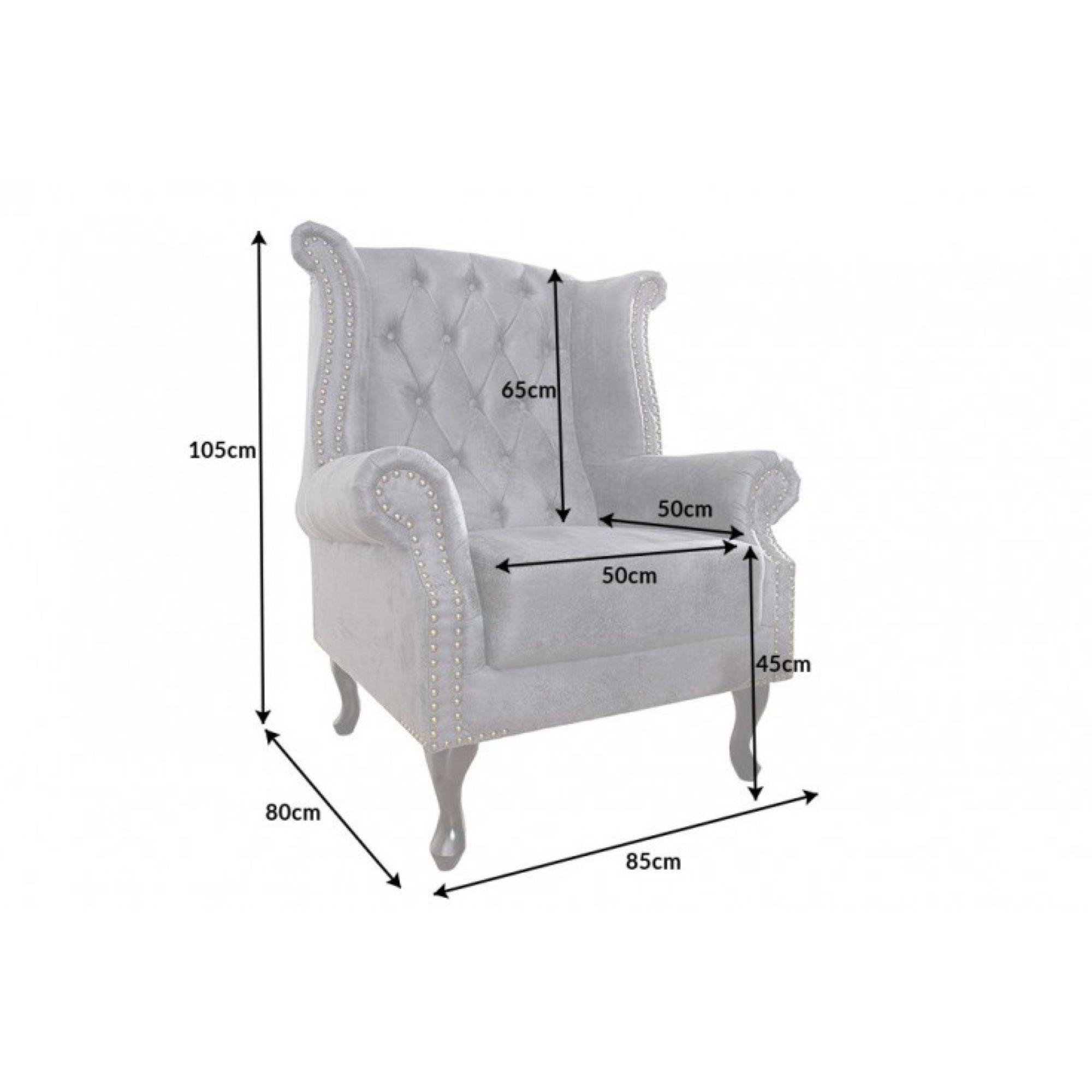 Chesterfield Ohrensessel grau Vintage Grau
