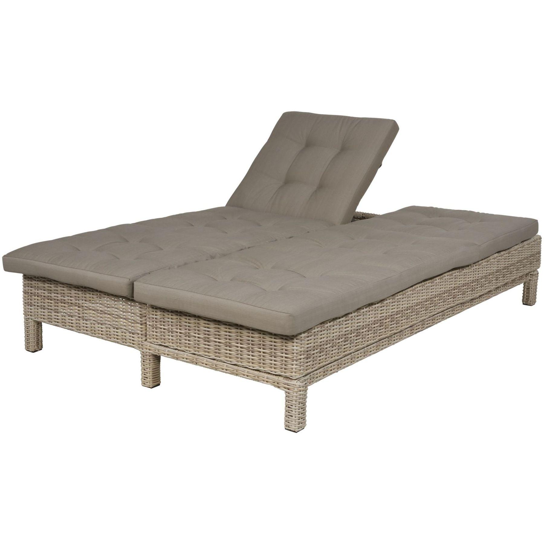 Poly Rattan Doppelliege Daybed mit Sofafunktion Panama 130x200
