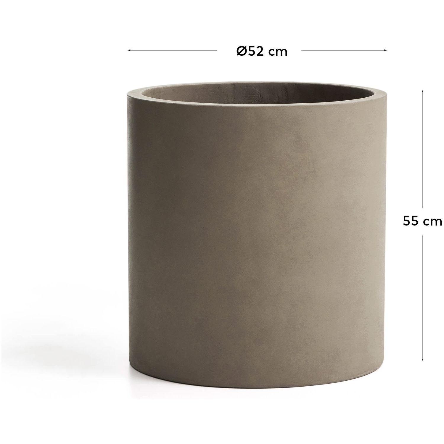 Blumentopf rund Aiguablava aus grauem Zement 52x52