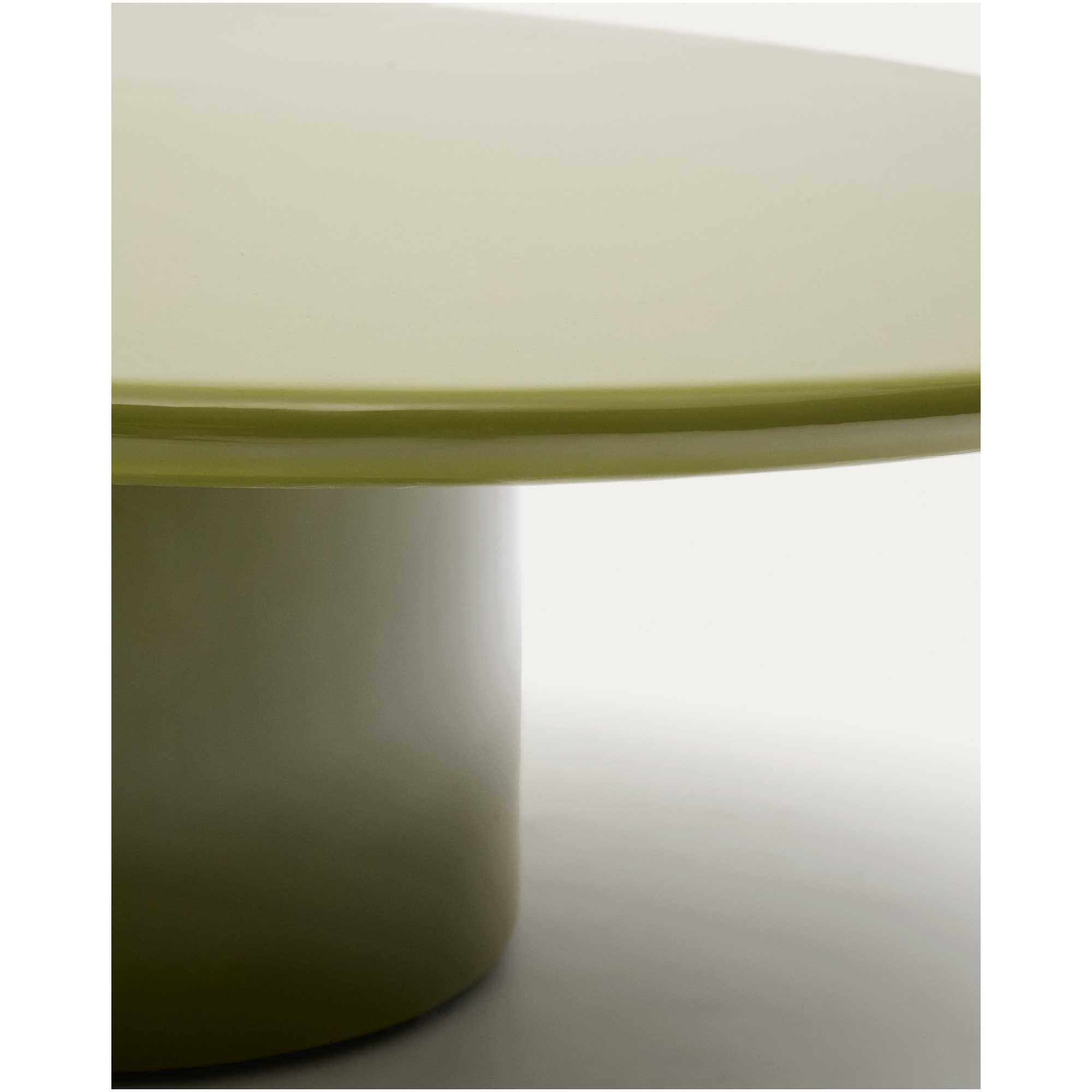Couchtisch Albanella aus Zement mit glänzend grünem Finish 85x85