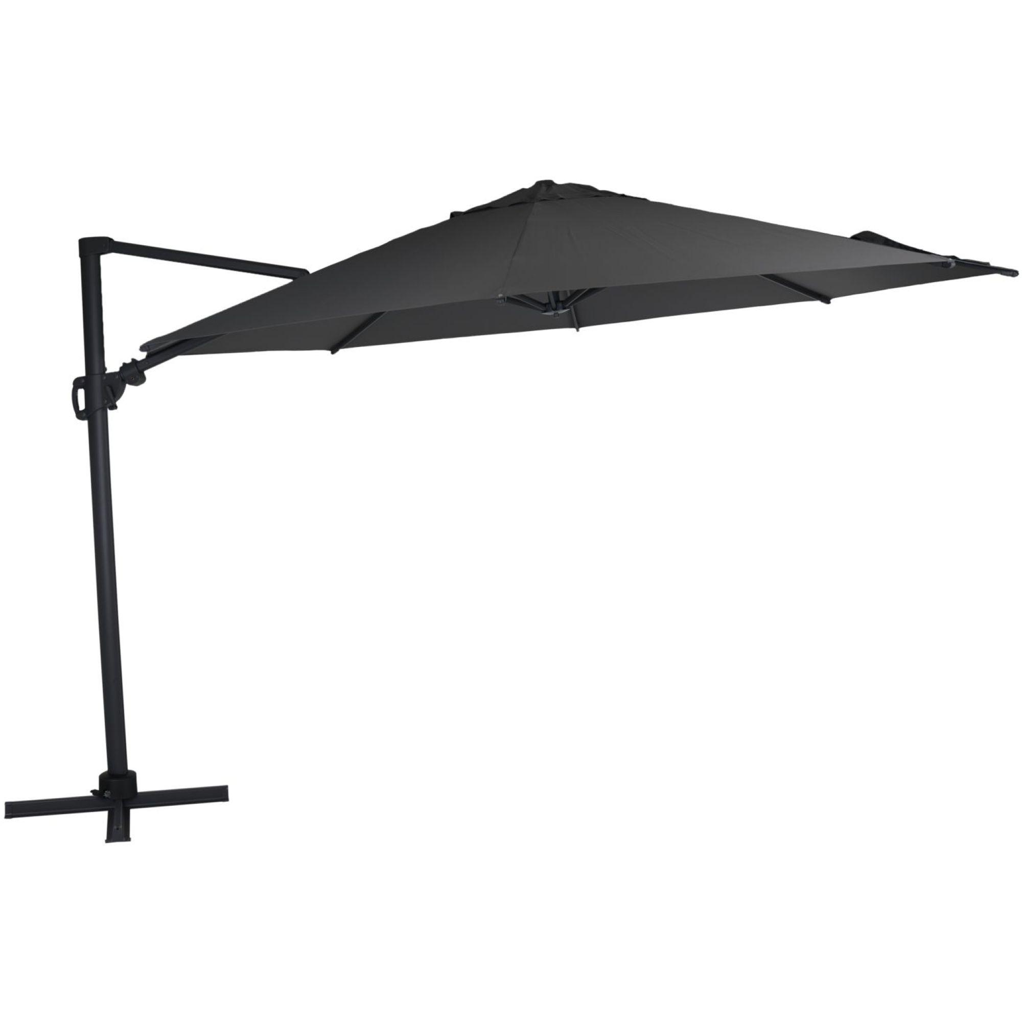 Freiarm Sonnenschirm Vario 360 Grad drehbar anthrazit schwarz 375x375