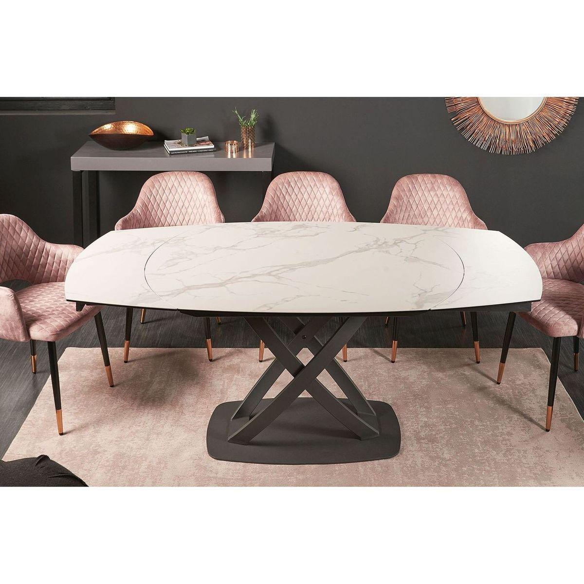 Ausziehtisch Conception 130-190x100 Keramik weiss Marmor-Optik