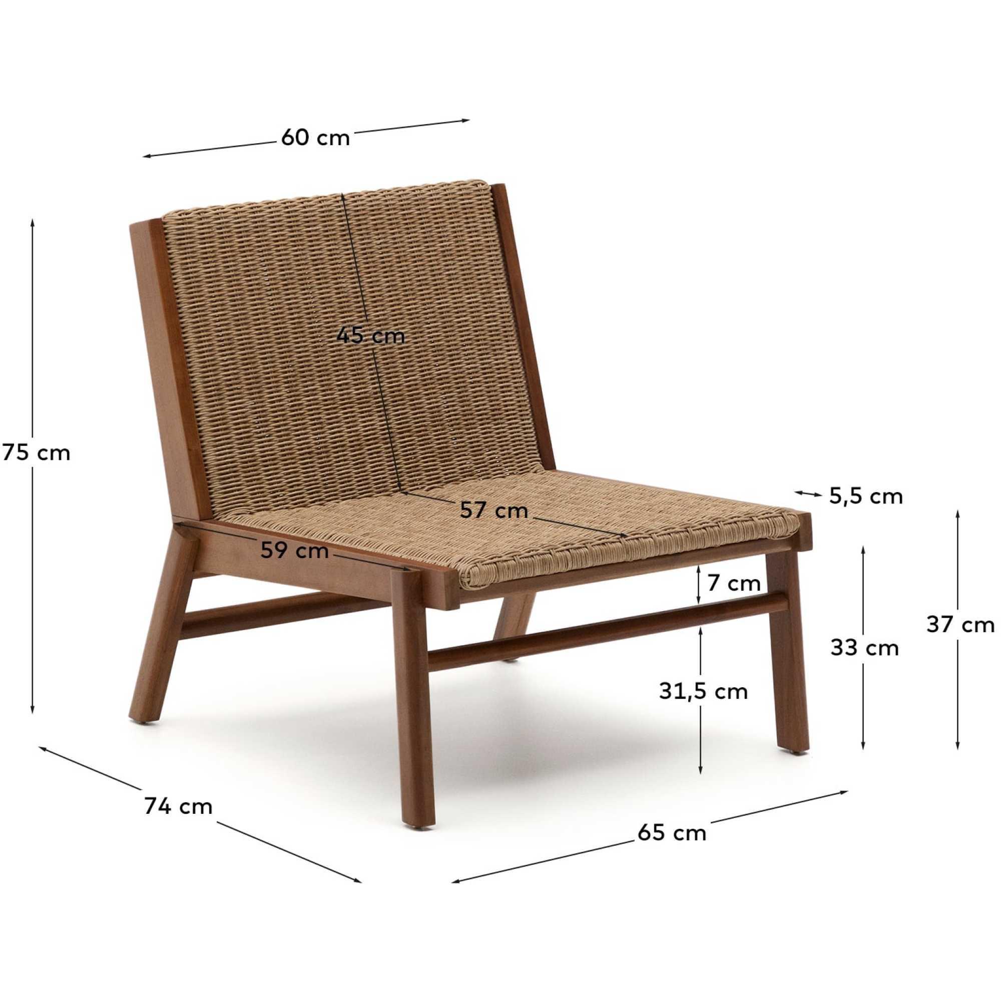 Gartensessel Sofa Itani Teakholz massiv synthetischem Rattan FSC 100%