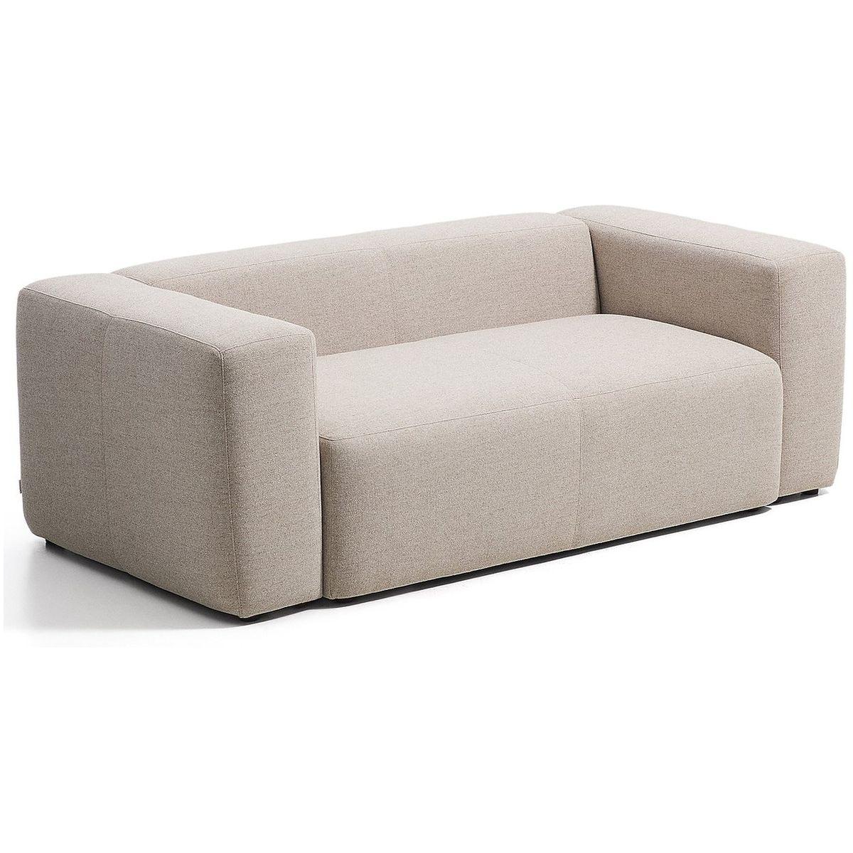 2-Sitzer-Sofa Blok in beiger Chenille 210 cm FSC Mix Credit