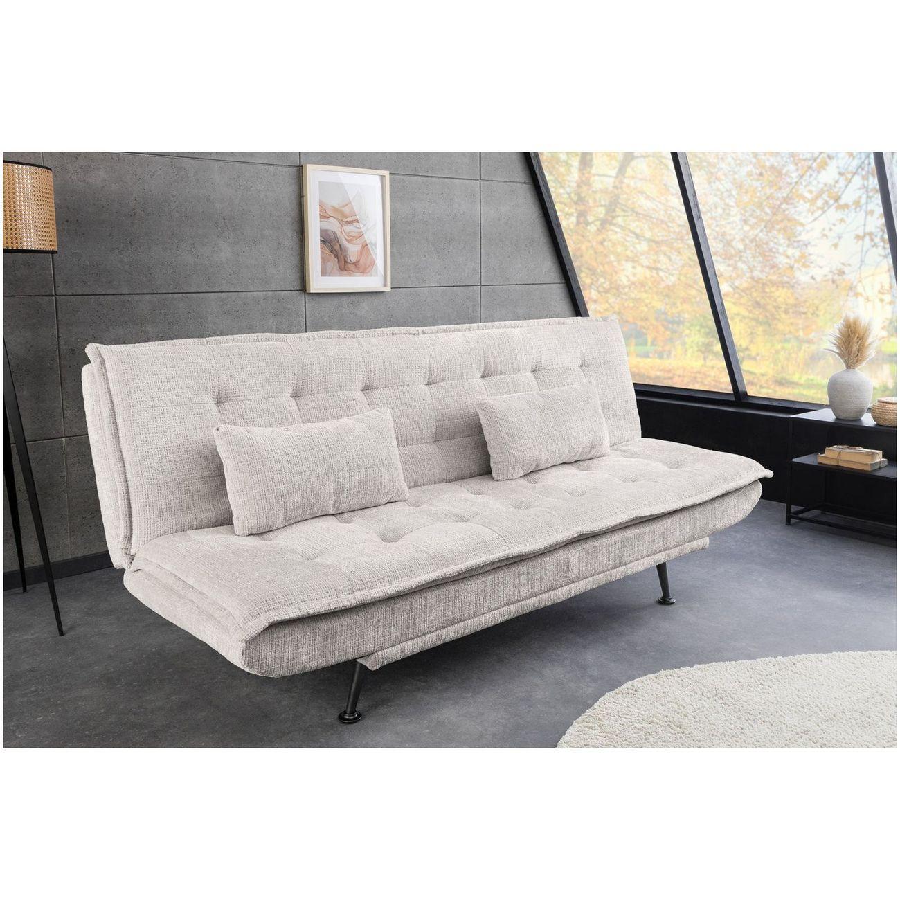 Bettsofa Montreux Chenille Stoff champagne beige 190