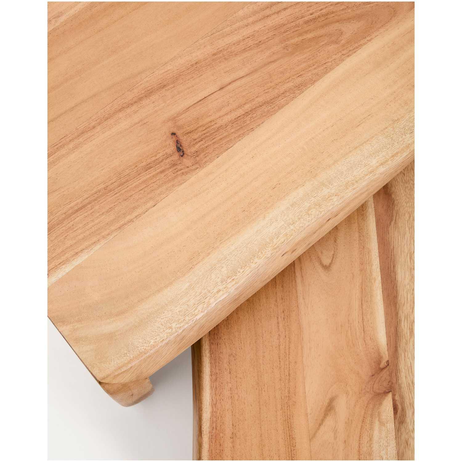 Beistelltisch Lomiri Akazienholz massiv natur Baumkante (2er-Set)