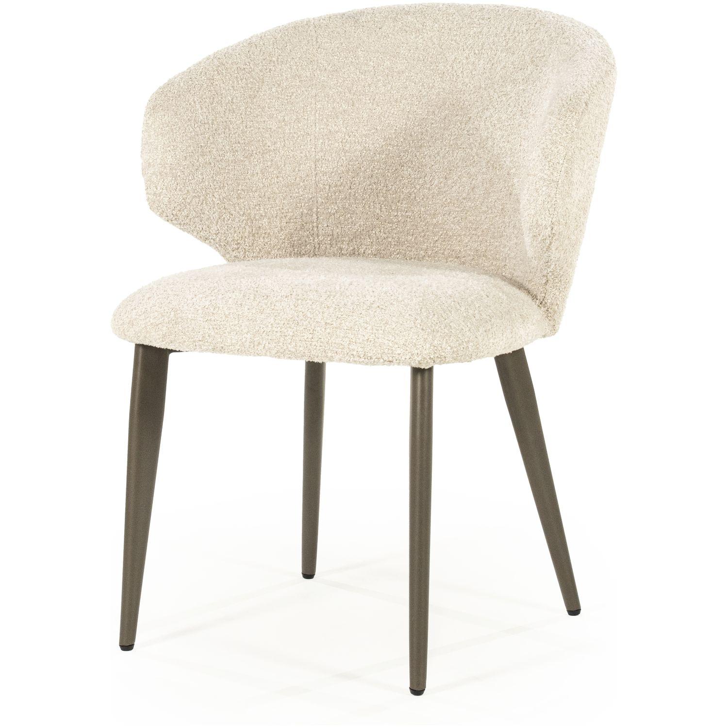 Armlehnstuhl Plaza Bouclé Stoff beige