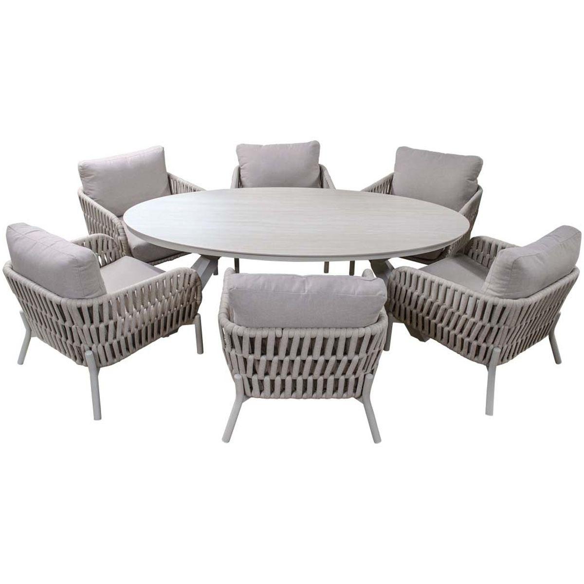Garten Loungesessel Philip Aluminium Seil beige