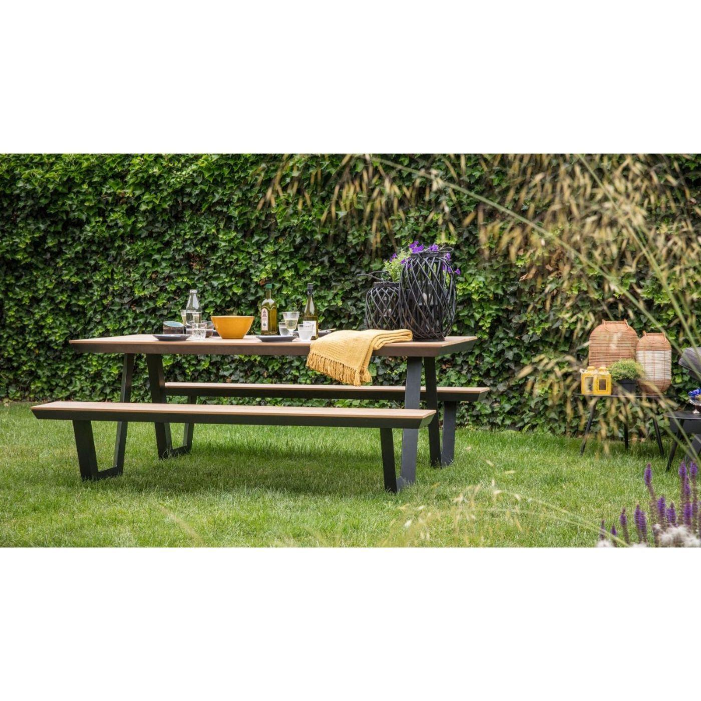 Garten Picknick Tischset Aluminium Poly-Holz Piazza