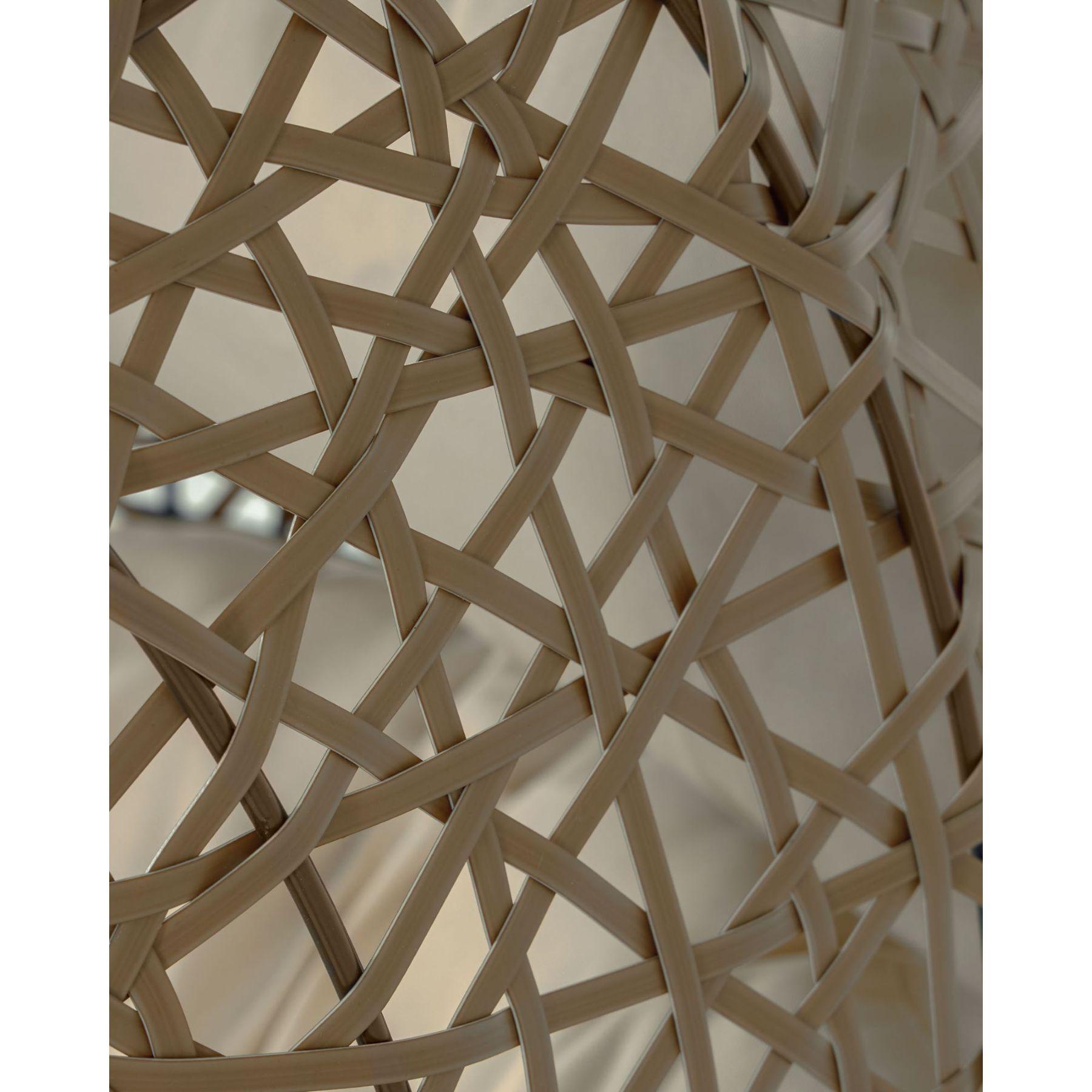 Garten Hängesessel Florence Poly Rattan braun Fuss dunkelgrau