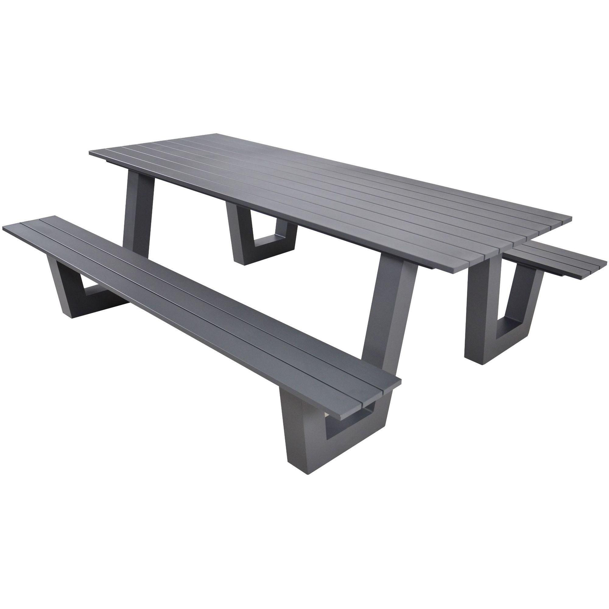 Garten Picknick Tischset Aluminium anthrazit