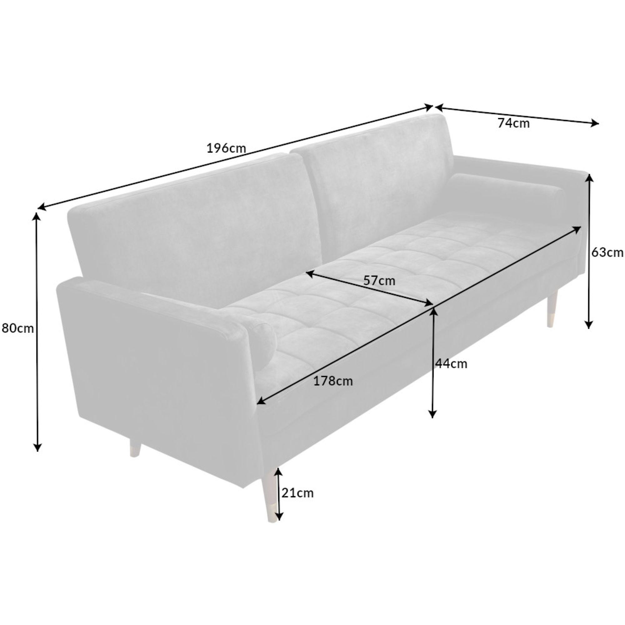 Bettsofa Cona Velours grau 195