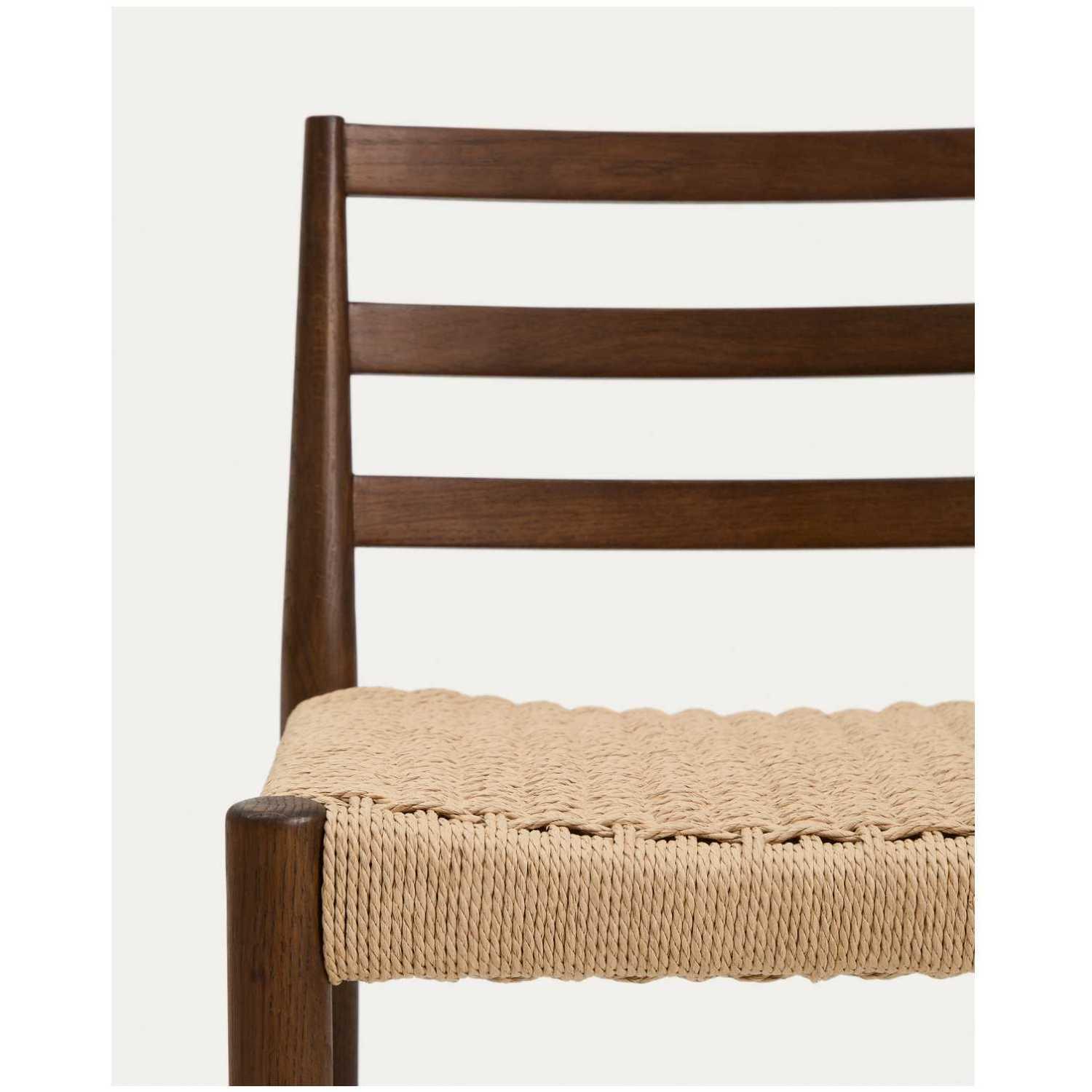 Barhocker Analy Eichenholz massiv Nussbaum-Finish Sitzhöhe 65 100% FSC