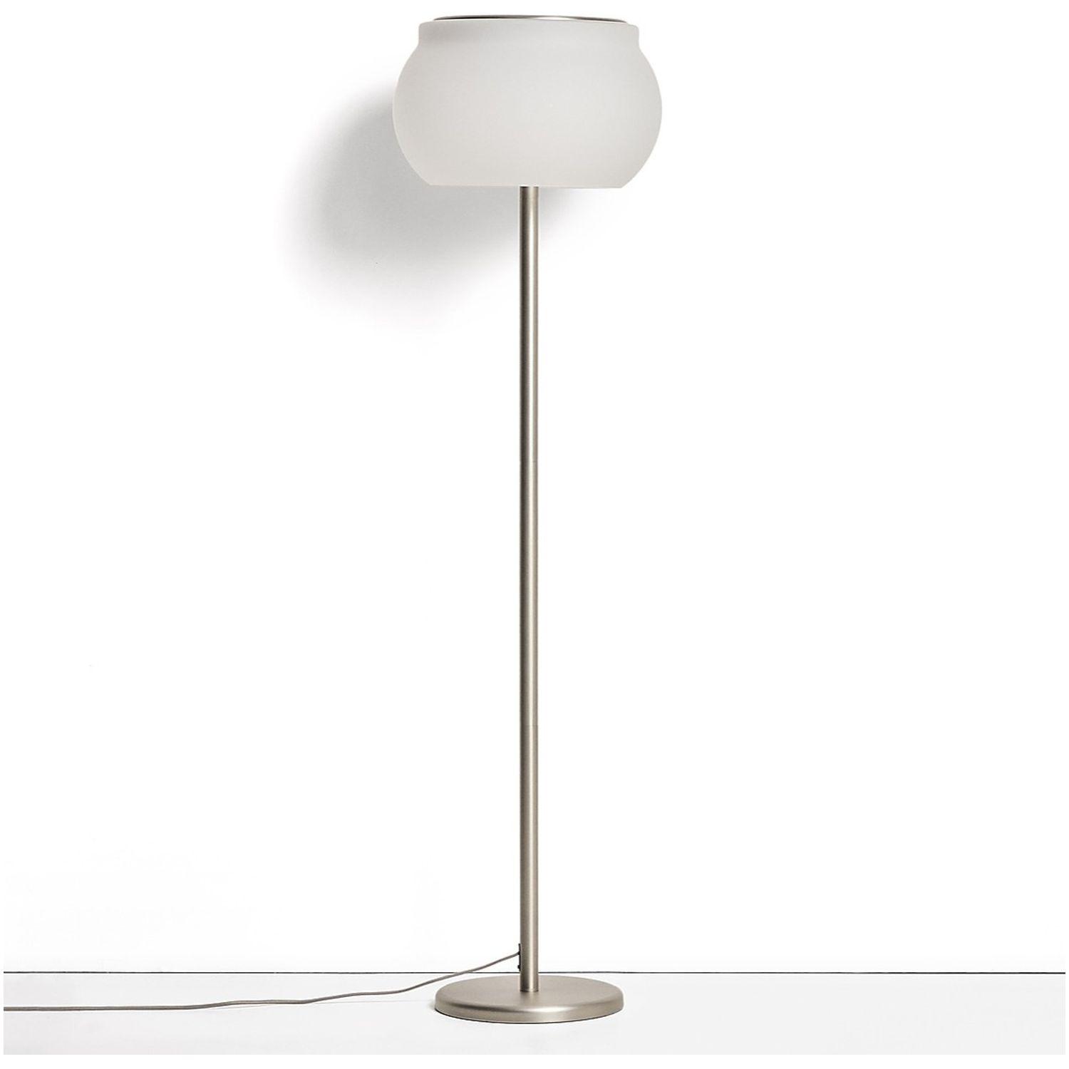 LED-Stehlampe Leruna aus satiniertem Glas und Metall mit verzinktem Finish