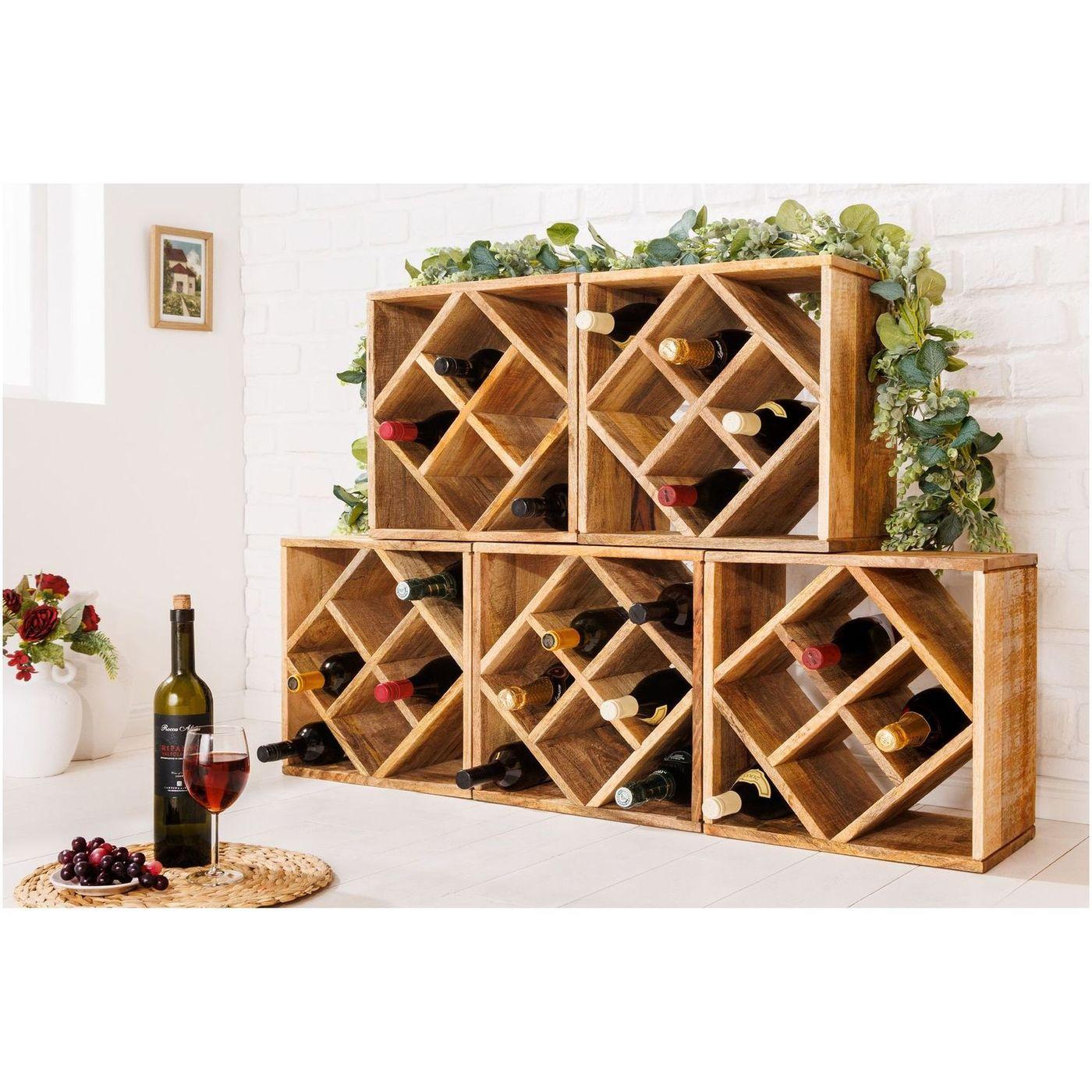 Weinregal Beistelltisch Cuben Mangoholz natur 40x40
