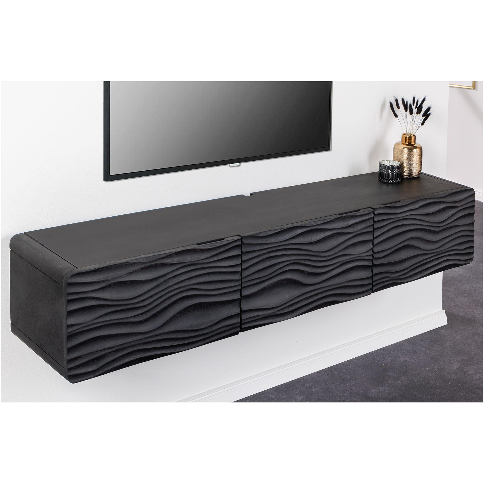 TV Wandmöbel hängend Wave Mangoholz schwarz 160