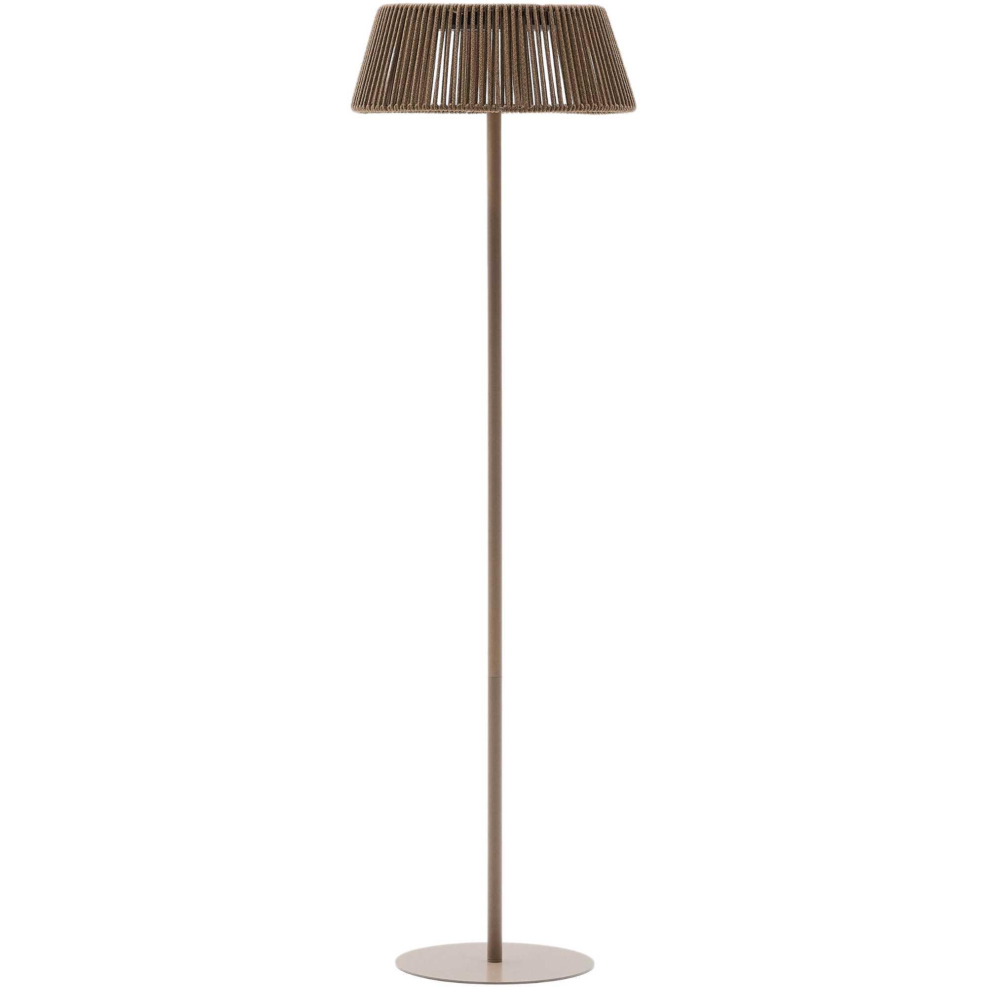 Outdoor-Solar-Stehlampe Aldet aus grauem Seil 46x46