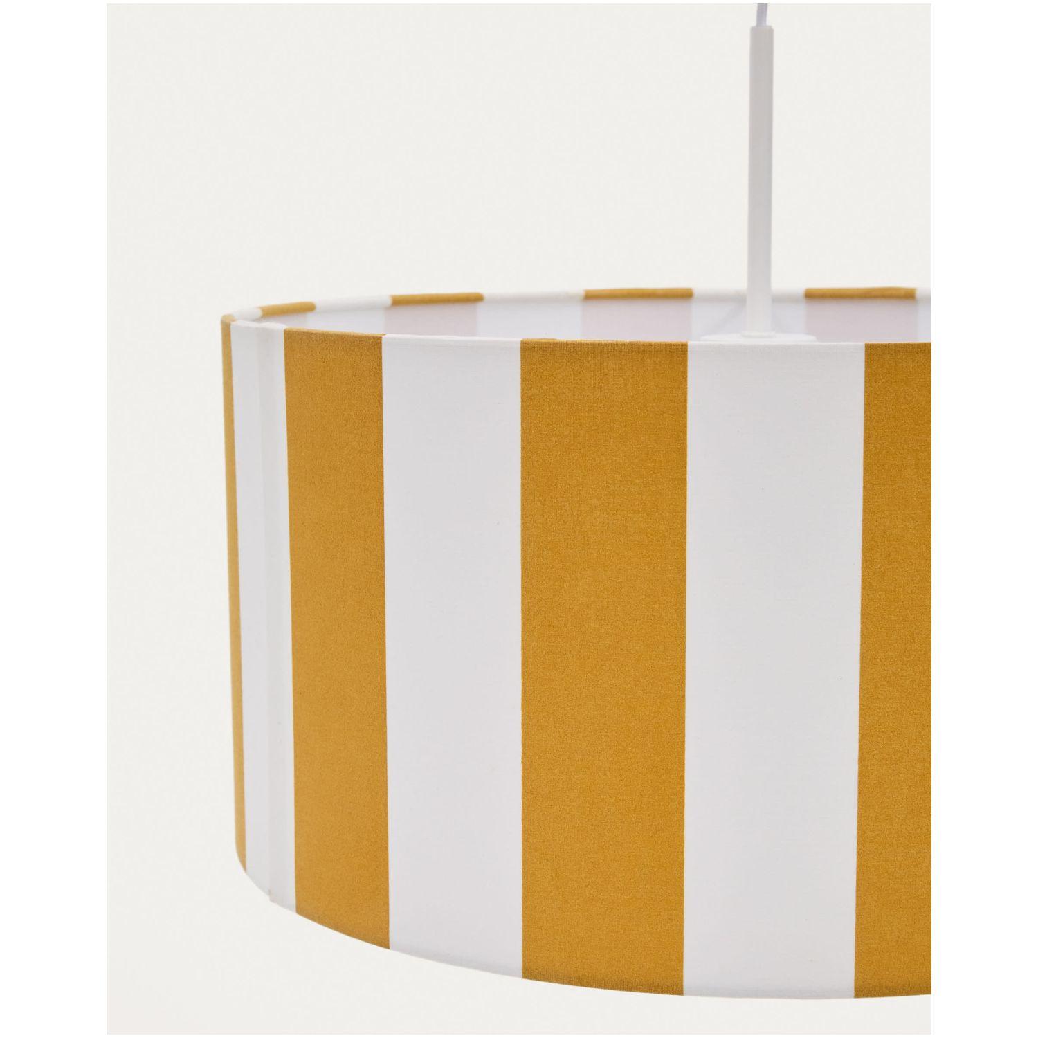 Lampenschirm Ciral mit gelben und weissen Streifen 40x40